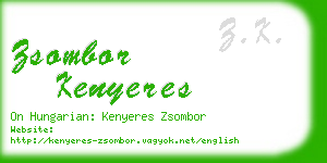 zsombor kenyeres business card